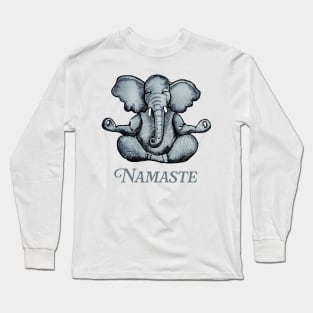 Namaste Elephant Yoga Long Sleeve T-Shirt